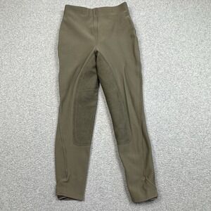 Elizabeth G Full Seat Breeches 27S leather Ribbed Equestrian English Pants EUC